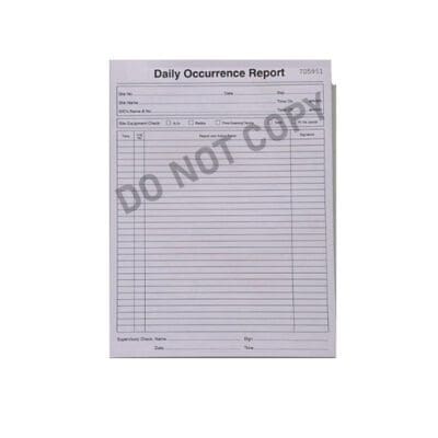 Daily Occurrence Book - Pack of 50