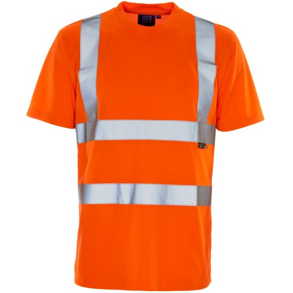 Supertouch Hi Vis Orange Bird Eye T-Shirt - Image 2