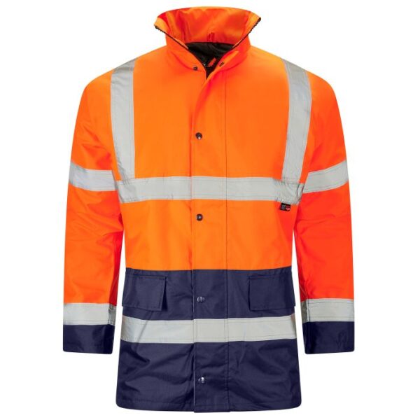 Hi Vis 2 Tone Padded Parka Jacket - EN ISO 20471 Class 2 - EN 343 Class 4:1