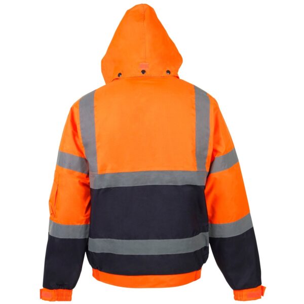 Hi Vis Orange 2 Tone Bomber Jacket - Image 2